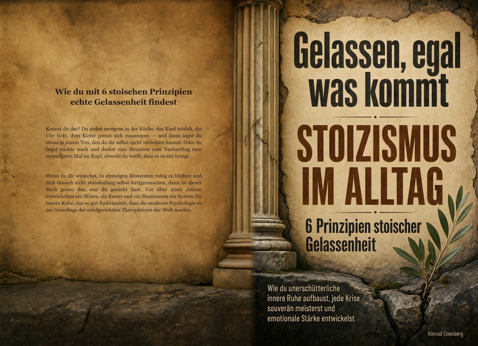 Dreidimensionaler Produktshot des Hardcovers zum Buch Stoizismus